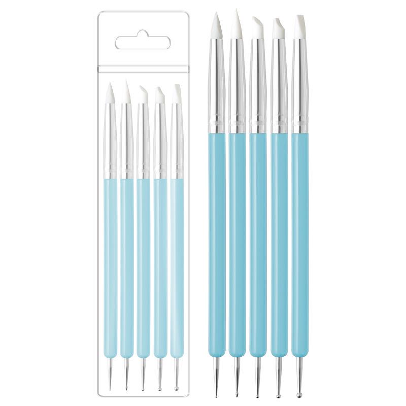 

Dual-Use Nail Art Dotting and Embossing Pen Set