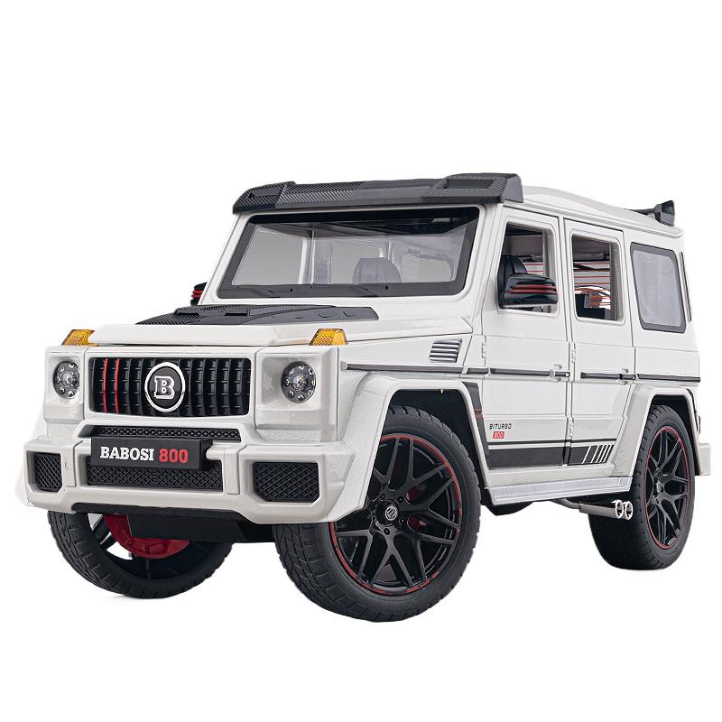 Large 1/18 Sacle Benz G800 Off Road SUV Alloy Metal Diecast Model Car Sound & Light Collectibles Ornaments Birthday Gift Friend
