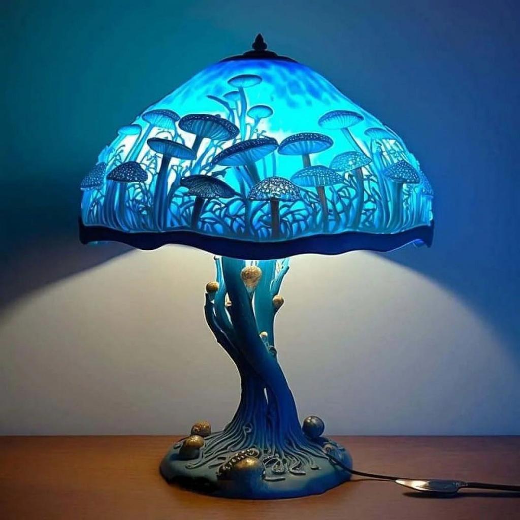 Vintage Resin Mushroom Table Lamp Plant Flower Series Snail Octopus Colorful Retro Night Light TYPE-C