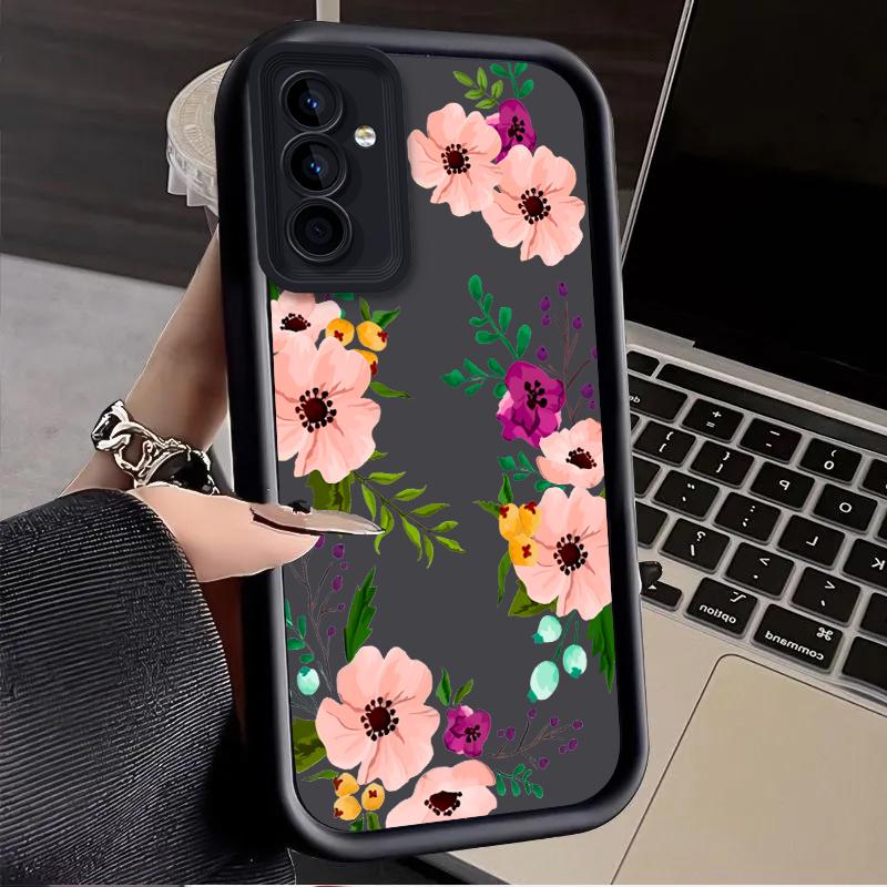 Romantic Flower Print Case for Samsung Galaxy S25 Ultra Plus S24 S23 S22 S21 S20 FE A73 A72 A71 A56 A55 A54 5G A52 A52S 4G Cover