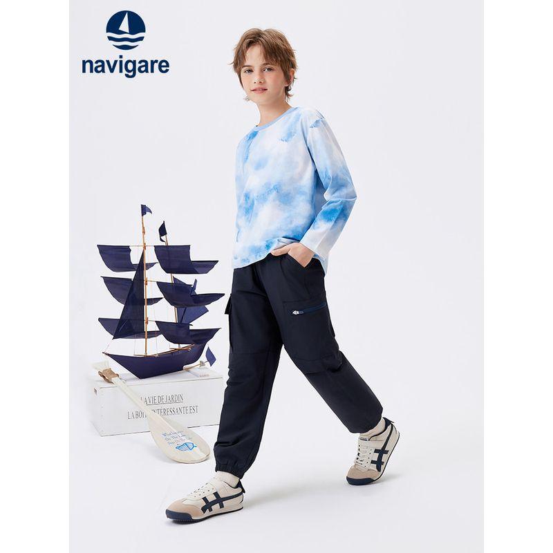 Navigare Italy Boys' Cargo Pants 2026 Spring Thin Children's Pants Outdoor Casual