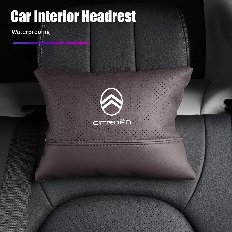 Car Seat Hanging Headrest Leather Neck Pillow Head Protector Accessories For Citroen C4 C3 C5 C1 C2 C-Elysee Berlingo Picasso