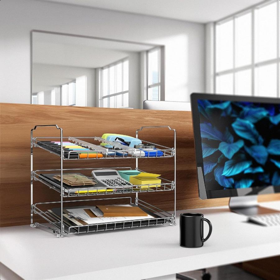 

Штабелируемый органайзер для банок 3-ярусная полка с хромированной отделкой вмещает до 36 банок 17 Ш x 11,5 Г x 14 В Шкаф для кладовой Хранение продуктов United States