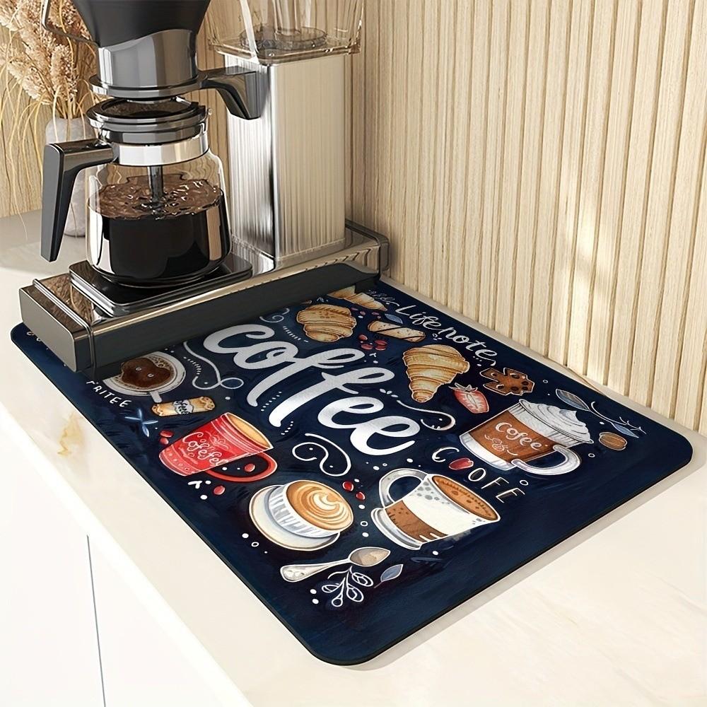 Waterproof Coffee Machine Mat Quick Dry Dish Drying Mats Placemat Kitchen Coffee Table Counters