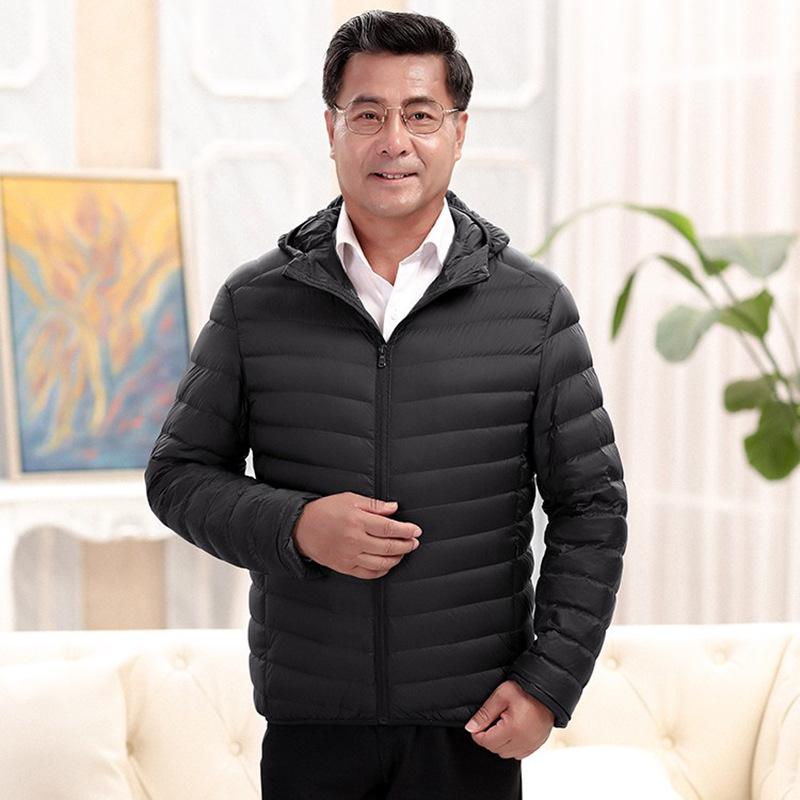 Men's Lightweight Down Jacket - Midlife & Senior, Plus Size, Short, Autumn/Winter Coat