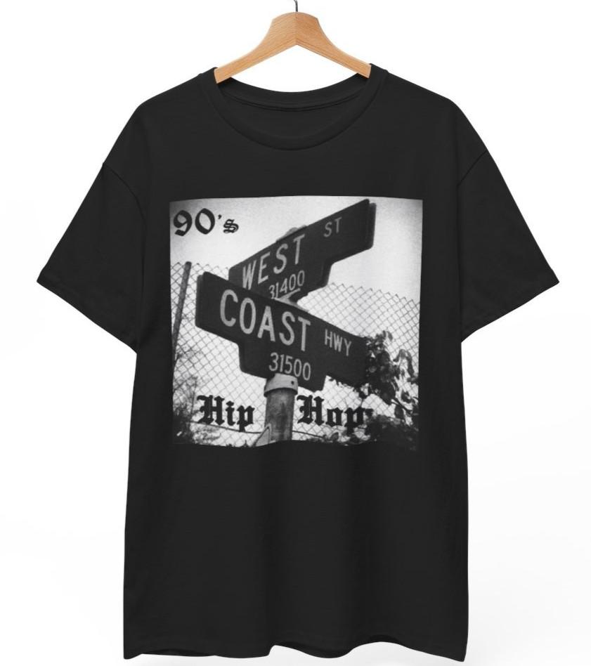 West Coast T-SHirt, California Gift Gangsta Rap Hip Hop, Unisex Shirt Unisex T-Shirt XXXXL