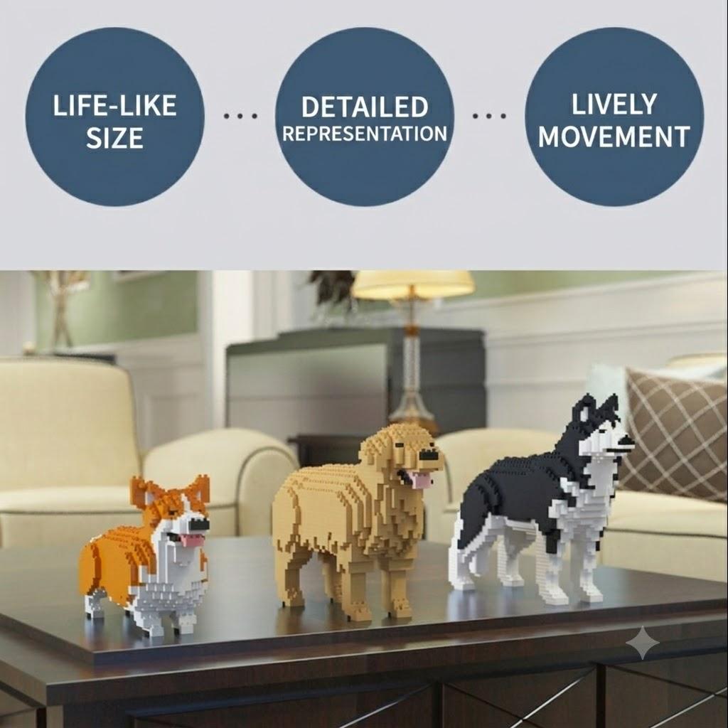 JEKCA Welsh Corgi Block Pequeno, Marrom, brinquedos populares coreanos