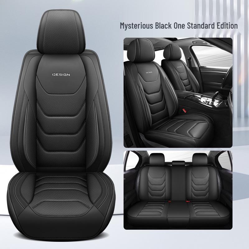 Universal All-Season Five-Seat Leather Car Seat Cover – Full Coverage, Wear-Resistant, Durable, No Removal Needed.