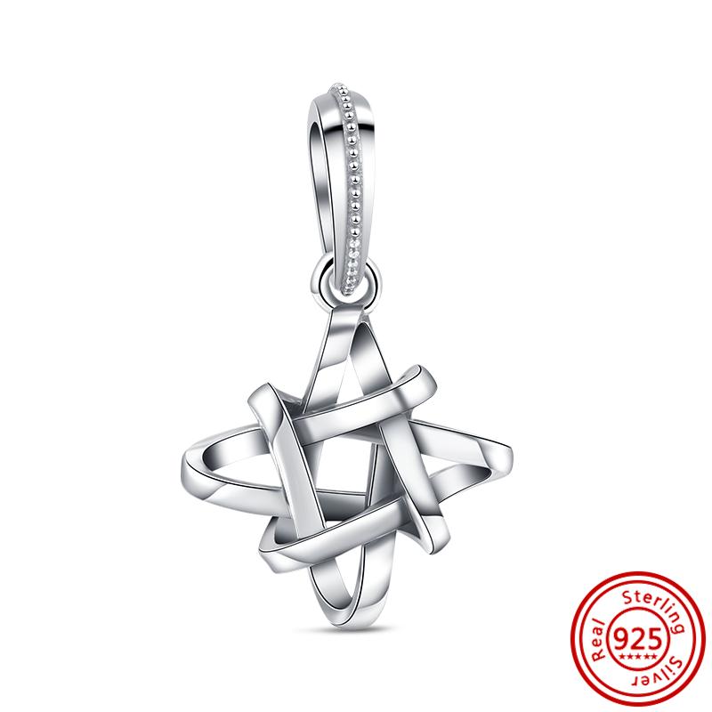 925 Sterlingového Stříbra Hvězdy Vločka Kytara Srdce Koruna Pavé Jednobarevné DIY Korálky Pasují na Originální Náramky Šperky