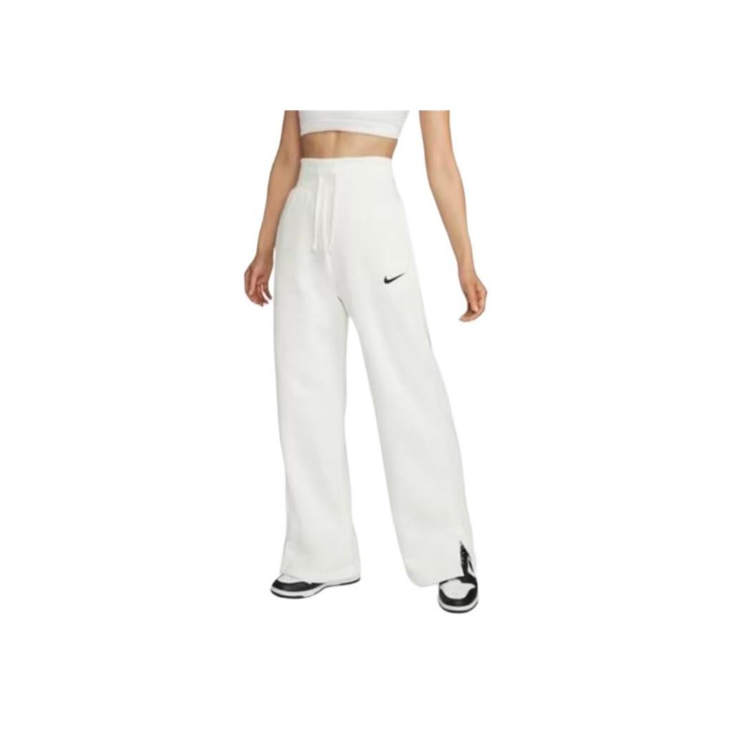 Nike Logo Lace Straight Leg Knit Sports Pants Women Pants White HQ7724-133