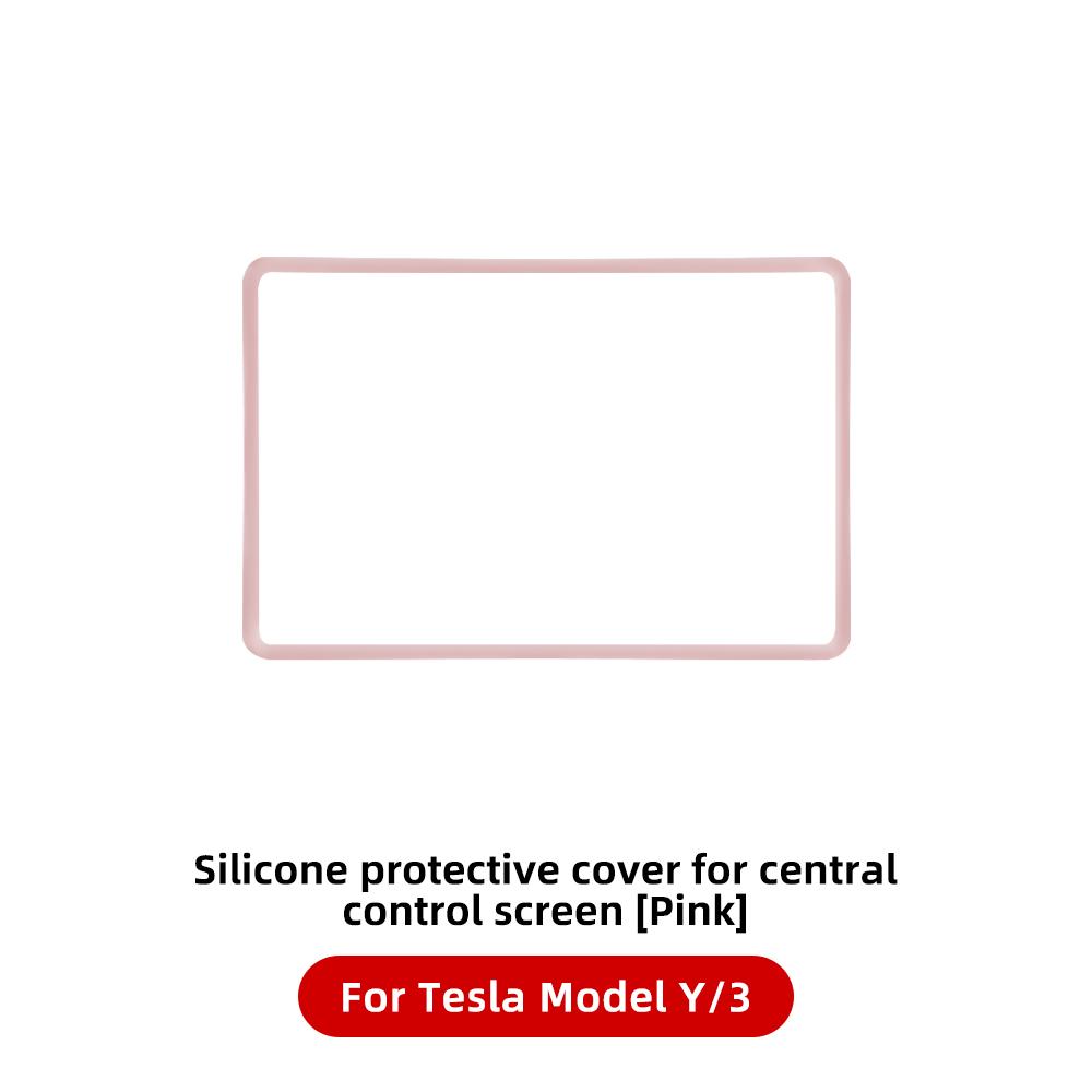 YZ For Tesla Model 3 Y Silicone Protective Trim Cover Central Control Navigation Screen Protector Frame Tesla Car Accessories