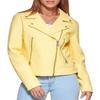 Noora Lambskin Womens LEATHER JACKET Light YELLOW | Stylish Motorcycle Yellow Biker Leather Jacket | Womens Bomber Leather Jacket Yellow