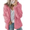 Fashion Casual Long-sleeved Autumn and Winter Women's Zipper Cardigan Coat, Thick Hooded Plush Women's Loose Warm Jacket 965#