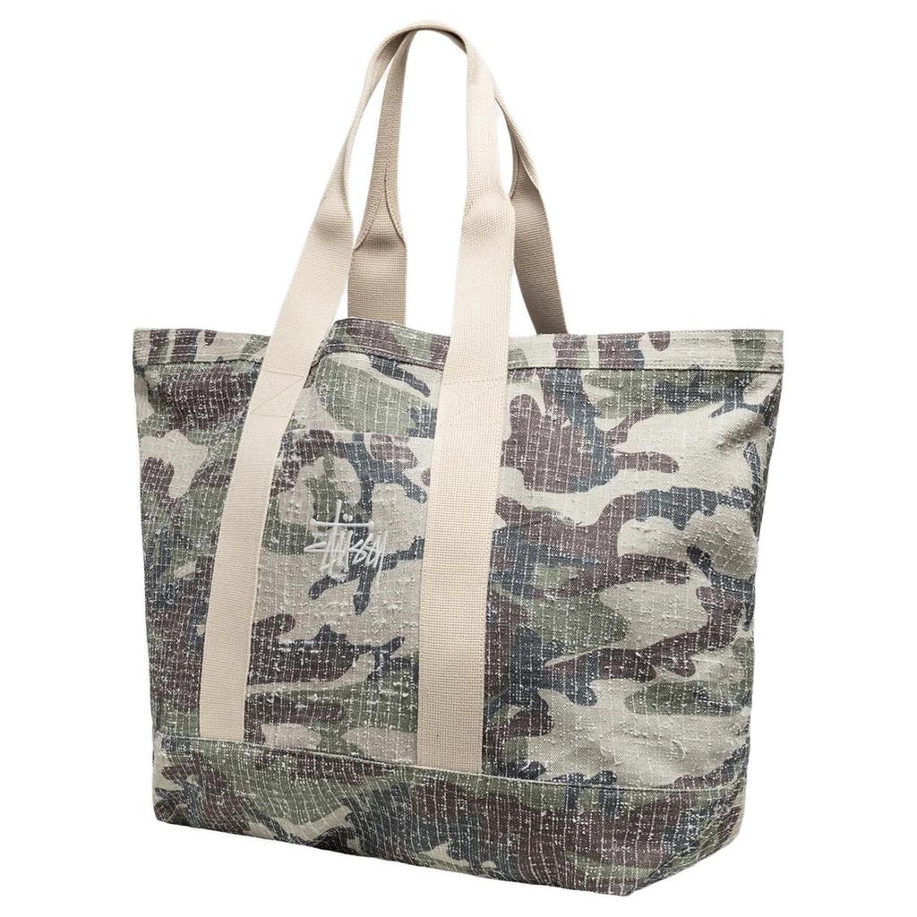 New Stussy Cotton Canvas Tote Bag Shopping Bag Handbag Shoulder Bag Extra Large Unisex Camouflage 134266-CAMO