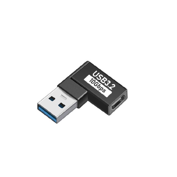 Space Saving 90° Angle USB Type C Connectors Anti Interferences Fast Charging Adapter 10Gbps For Work Environment