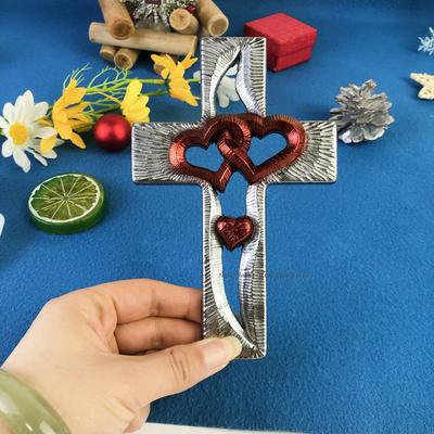 Love Cross Silicone Mold Resin Ornaments Wall Decorations Hollow Valentine's Day Love Heart Gypsum Chocolate Soap Candle Molds