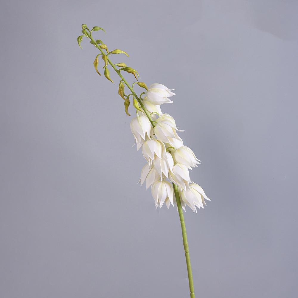 Bell Shaped Yucca Flower Branch Realistic Touch Faux Yucca Artificial Yucca Stem  Living Room белый