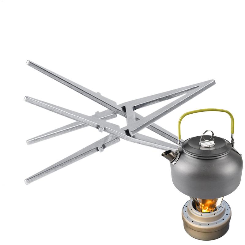 Portable Alcohol Stove Internal Bracket Stainless Steel Detachable Four-corner Kettle Bracket Outdoor Camping Accessories