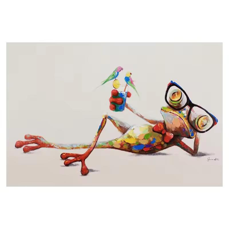 Graffiti Art Cute Frog Canvas Paintings Abstract Animals Posters and Prints On Canvas Wall Art Picture for Living Room Decor
