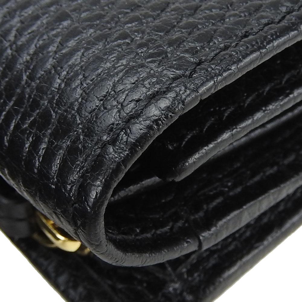 Used GUCCI Tri-fold wallet 644407 GG Marmont leather black black Compact wallet
