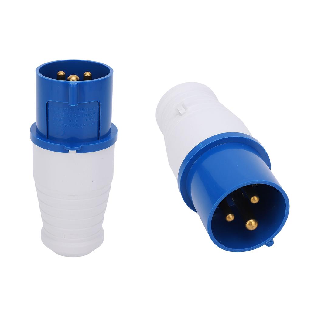 2Pcs Industrial Power Plug 3Pin SinglePhase ExplosionProof Waterproof 16A 3 Hole 220250V