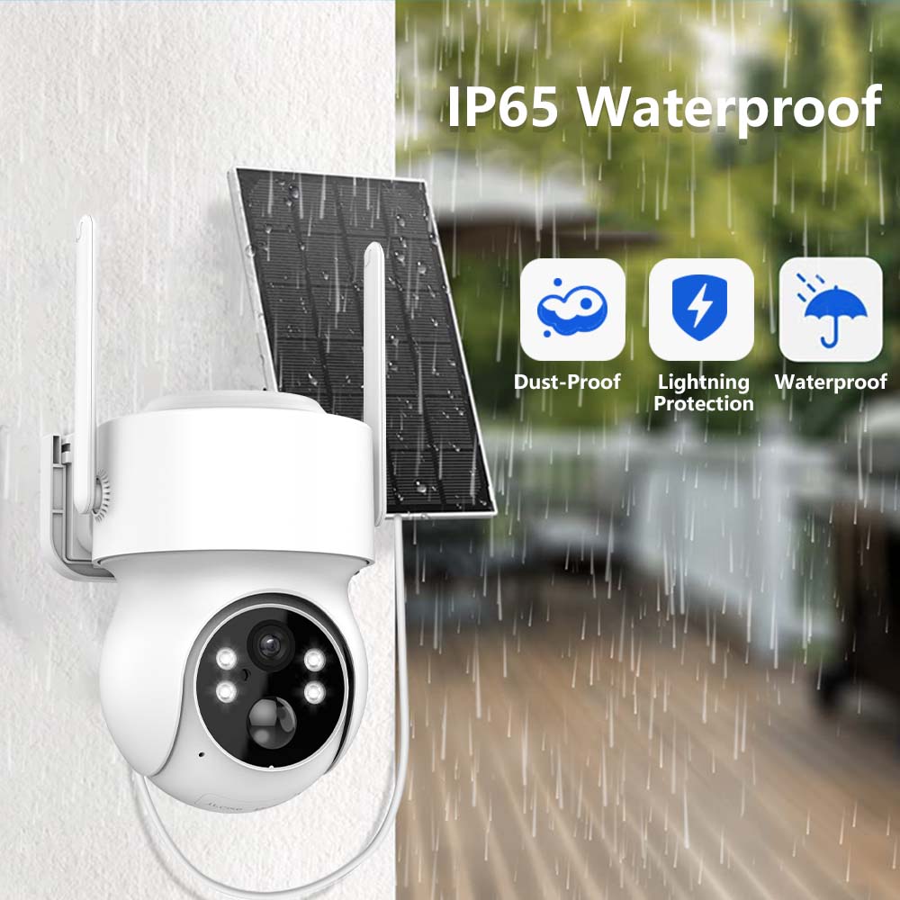 2.5K 4MP WiFi Solar Outdoor Home Human Detection PTZ IP Camera Smart Security Protection CCTV Video Cam