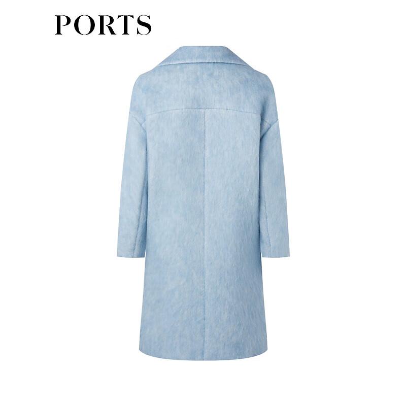 PORTS Women's Autumn/Winter Dreamy Blue Mohair Double-Breasted Coat