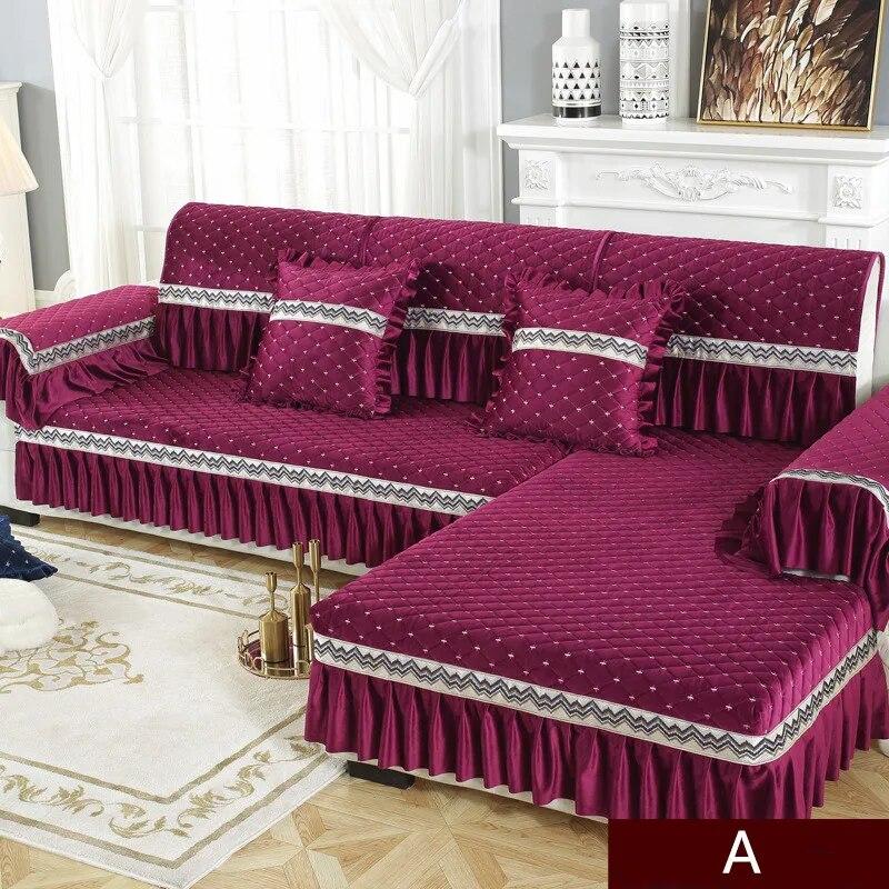 

L-образный стиль, кресло с откидной спинкой, чехол на сиденье для гостиной, диван-кровать, простыня, однотонная бархатная подушка для дивана, синий подол 70x70cm 1pcs