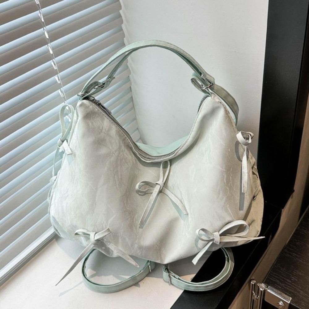 Large Capacity Women's Totes Handbags Soft Bowknot Crossbody Bag Single Shoulder Bag  Girls