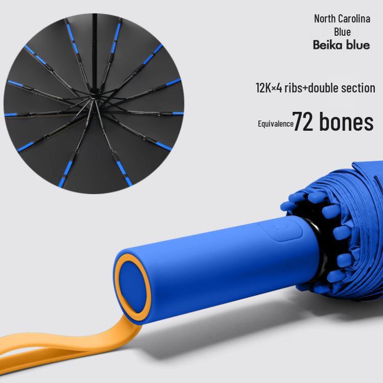 72-Bone Automatic Large Sunshade Umbrella: Durable Parasol for Women and Men, Ideal for Sunny and Rainy Days.