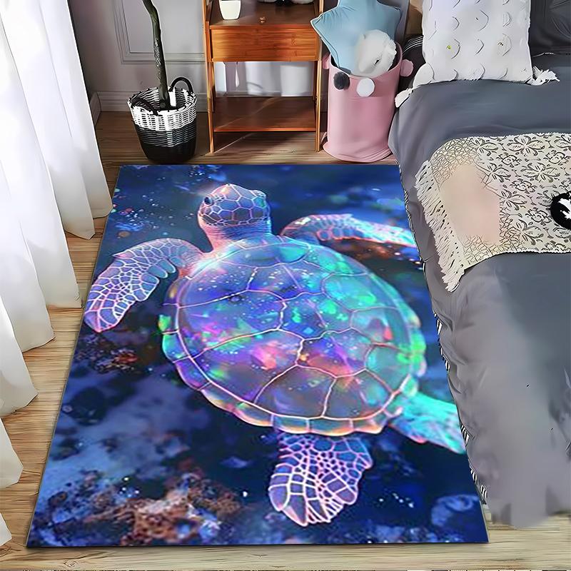 Colorful Sea Turtle Galaxy Style Carpet for Living Room or Bedroom Decor Suitable for use as an anti-slip for living room bedroom sofas