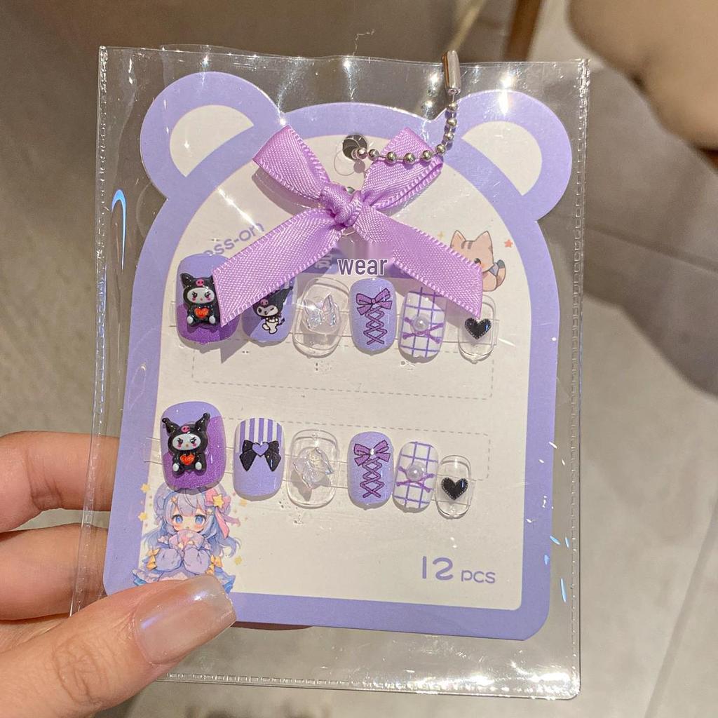 Cartoon Children's Wearable Nail Art Patches - Sweet and Cool Styled False Nails for a High-End Manicure