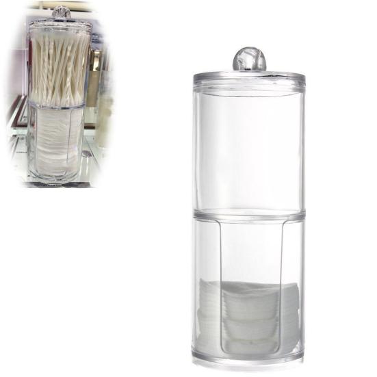 Makeup Organizer Case Cotton Pad Swab Creative Clear Plastic Storage Holder