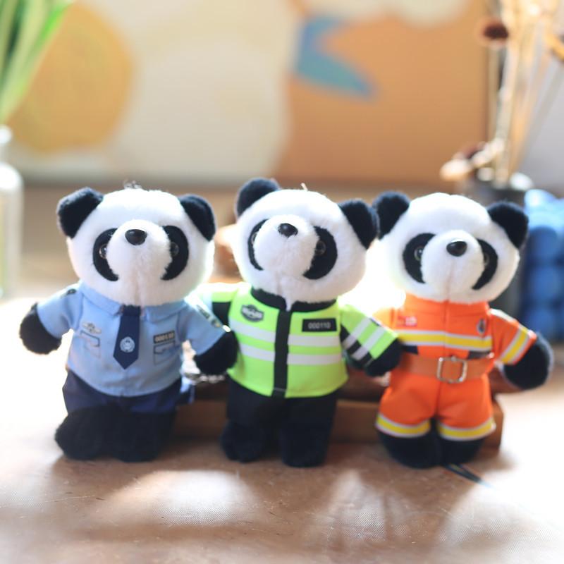 Drăguț Drăguț Pandantiv Panda Poliție Rutieră Jucărie de Pluș Pompieri Poliție Agățat de Geantă Breloc Păpușă Păpușă