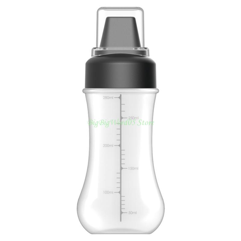 Пластиковая бутылка-дозатор 24TE, 5 отверстий, с герметичной прозрачной крышкой, кухонный дозатор, пластиковая бутылка для соуса чёрный