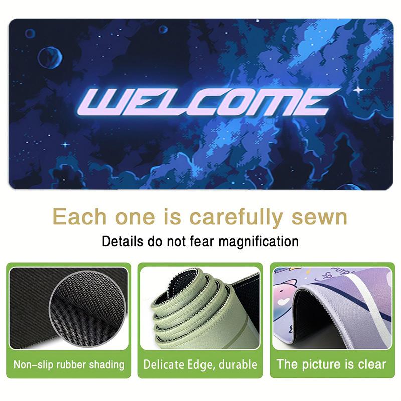 1pc Welcome Space Neon Computer Pad  Mouse Pads for Desk,Gamers and Office Use 020263