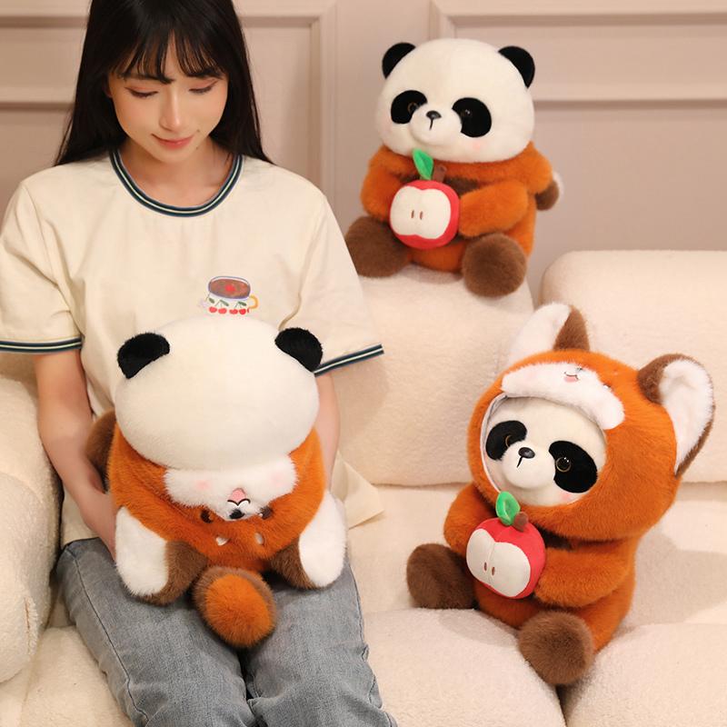 Adorable Red Panda Plush Toy Stuffed Cute Animal Panda Cosplay Raccoon Plush Baby Doll Decorative Pillow Birthday Christmas Gift