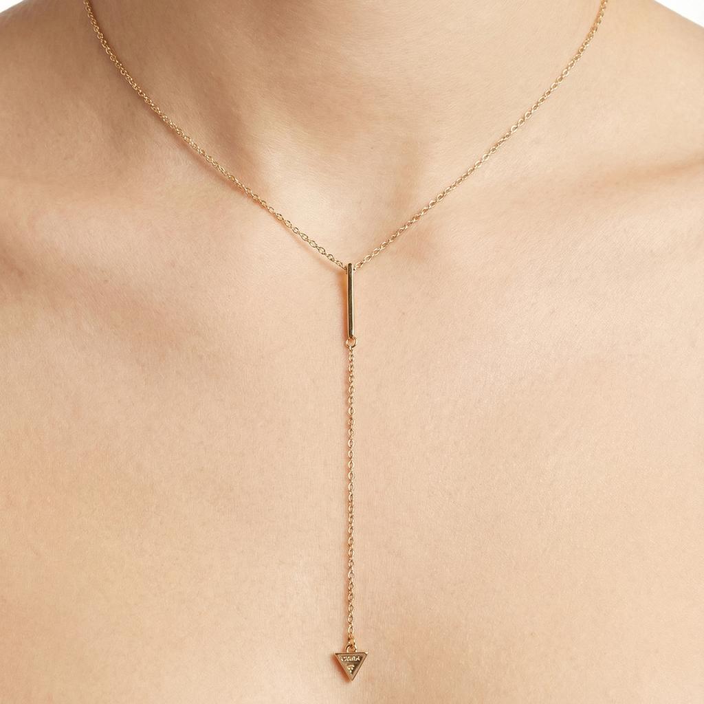 European and American New Accessories Geometric Triangular Tassel Necklace Ins Fashion Personality Long Collarbone Chain