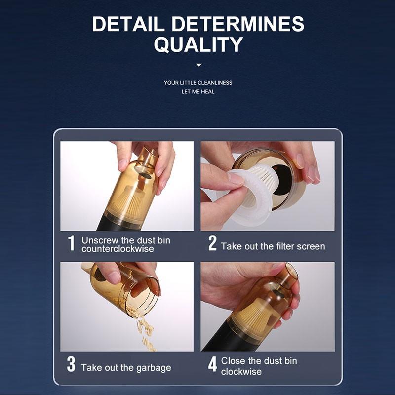 Bezprzewodowy odkurzacz samochodowy 120W 10000Pa Bezprzewodowa dmuchawa powietrza Ręczny odkurzacz Mini Odkurzacz Klawiatura Odkurzacz samochodowy Przenośny Cykloniczny