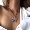 Women's Fashion Chic Shiny Hollow Butterfly Necklace Pendant