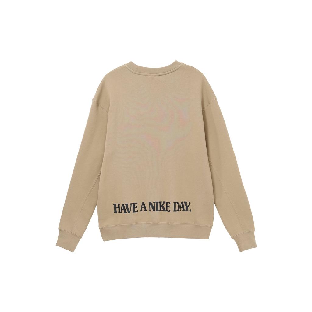 Nike Logo Print Crew Neck Sweatshirt Men Tops Khaki HJ0836-247