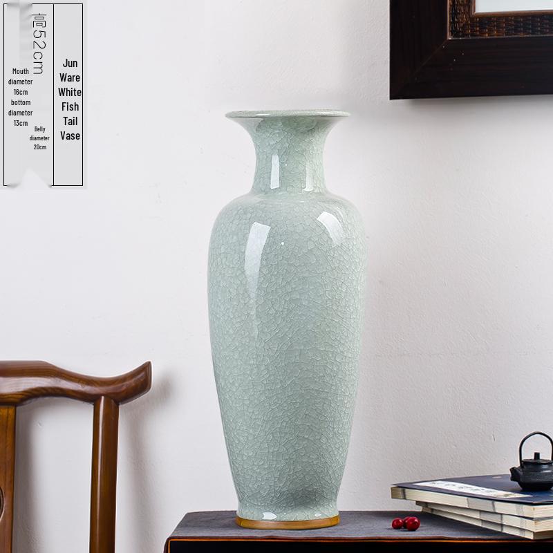 Große antike Jun-Porzellanvase: Moderne chinesische Bodendekoration für Wohnzimmerdekoration