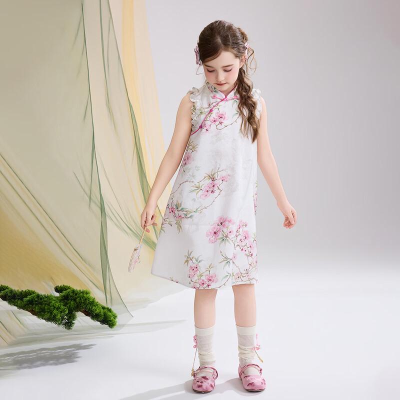 ASK JUNIOR Girls' New Chinese Style Sleeveless Qipao Dress