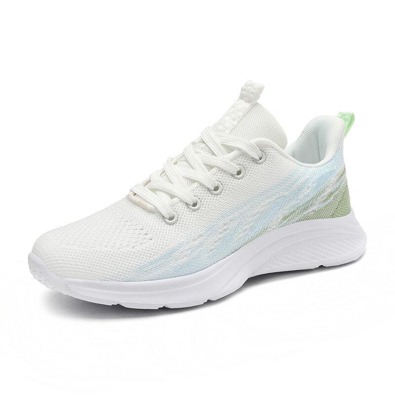 Women Breathable Mesh Sneakers Fashion Colorful Casual Sports Shoes Ladies Light Knitted Running Shoes Elastic Non Slip Sole