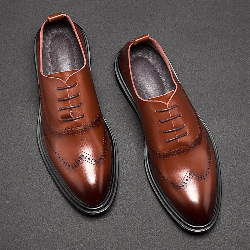 Pánské společenské boty Pohodlné Módní Boty z Pravé Kůže Pánské Denní Obchodní Ležérní Boty Formální Pánské Společenské Boty Obuv