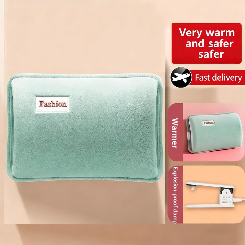 

Electric Hot Water Bag Home Heater Soft Winter Hand Warmer Reusable Bottle EU Plug Rechargeable Pocket Warmer Home Office зелёный