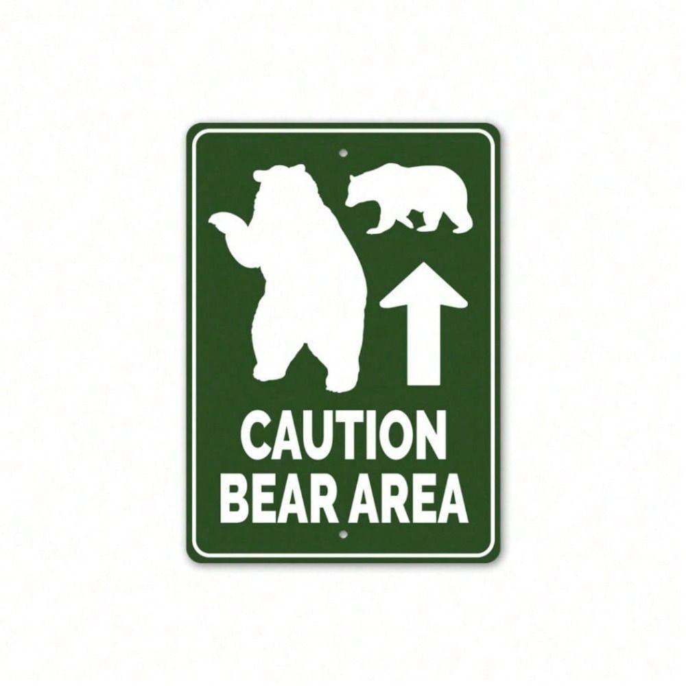 

Vintage Metal Poster Bear Warning Sign Garage Farm Billiard Room Wall Art Decor
