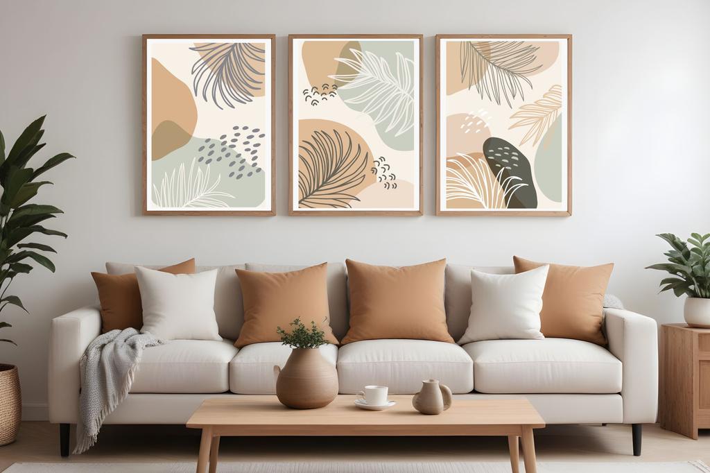 Set of posters - boho abstract leaves PLN008