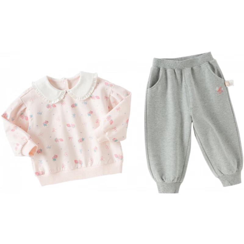 Dave & Bella Girls  Strawberry Print Sweatshirt & Pants Set 100 cm