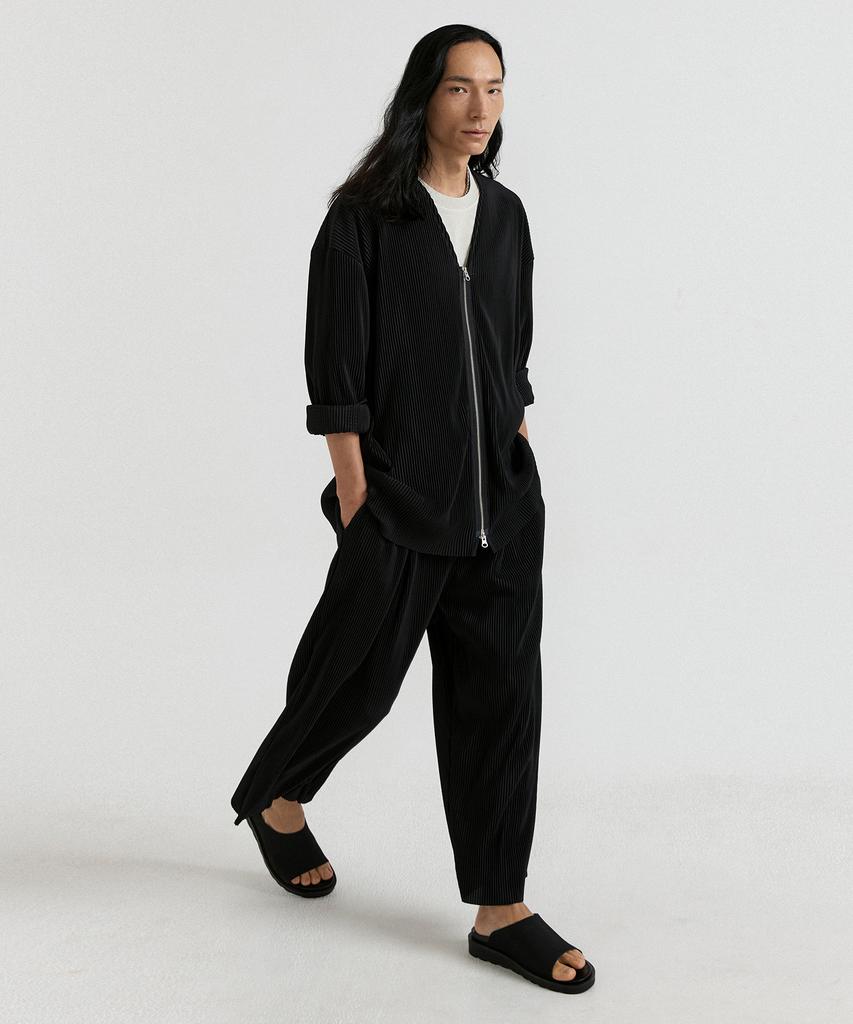 Akebteu Pt11X Pleated Wide Pintuck Pants [Black]